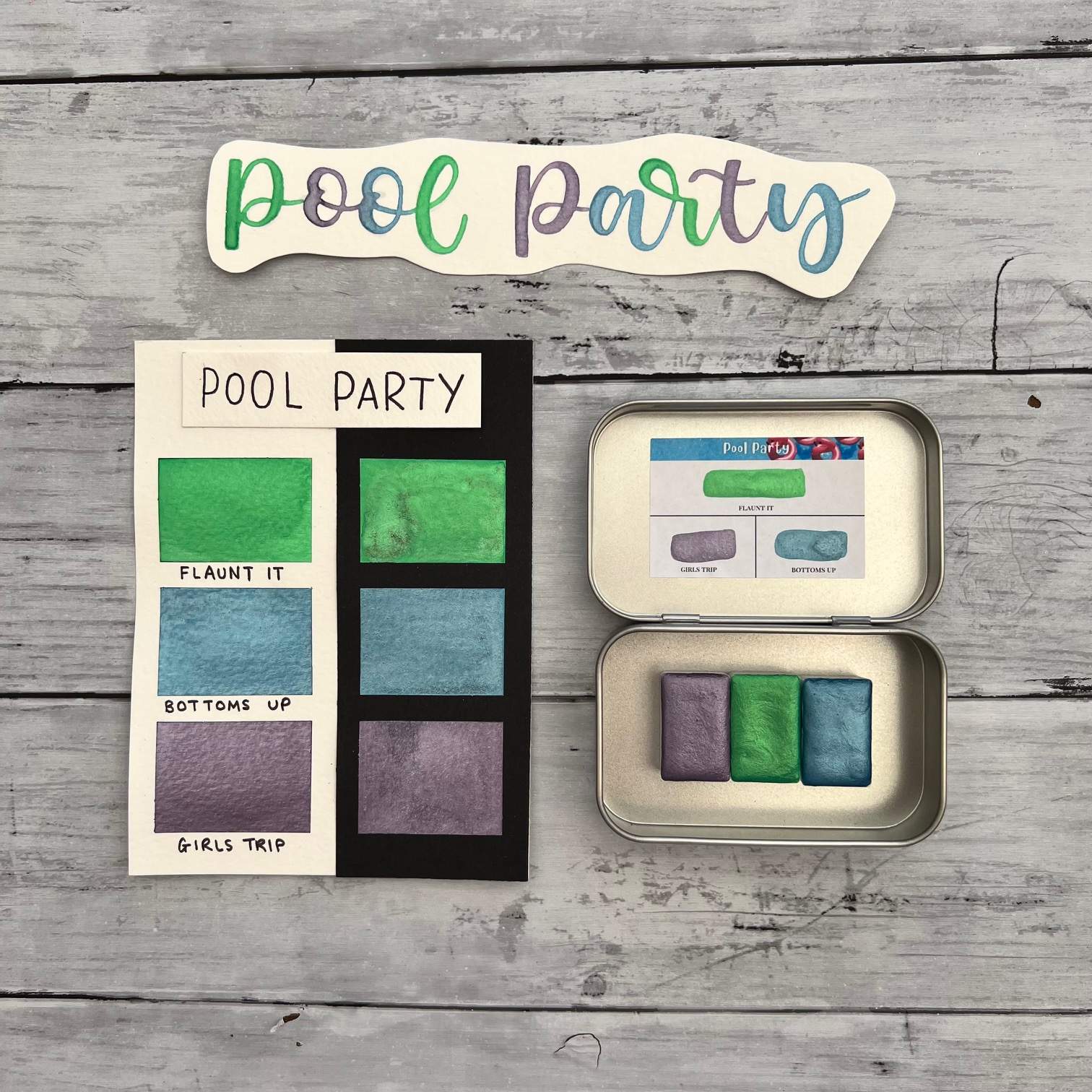 Pool Party Handmade Watercolour Set