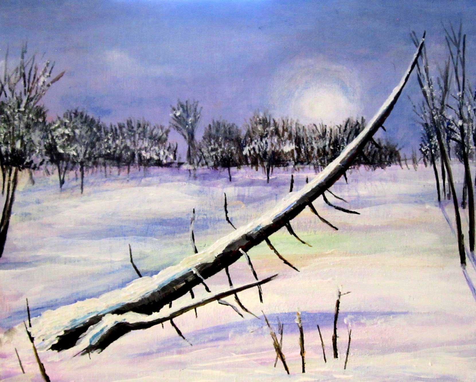 "Frozen Pond", Ontario, 10x8