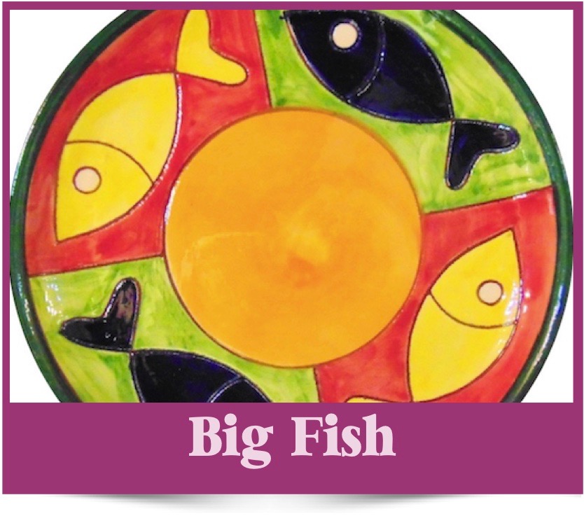 Big Fish design of Spanish Ceramics from Brambles Deli Kirkcudbright