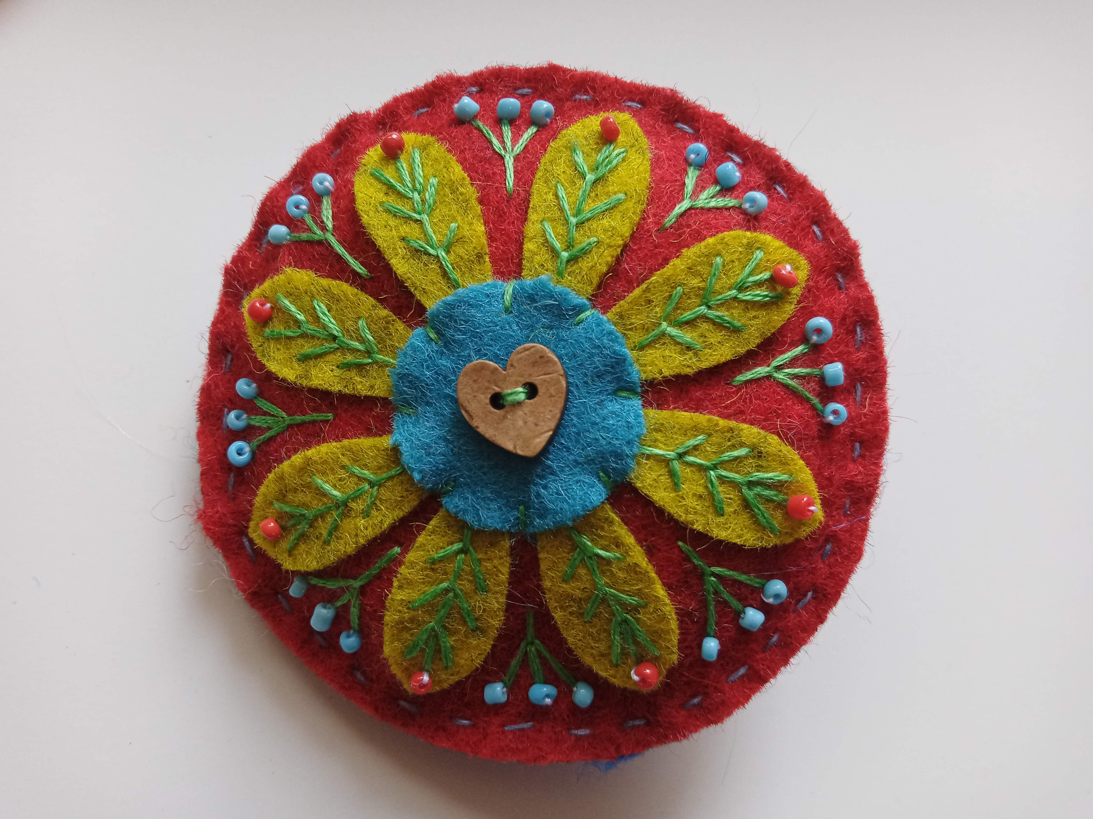 Handmade Embroidered Brooch