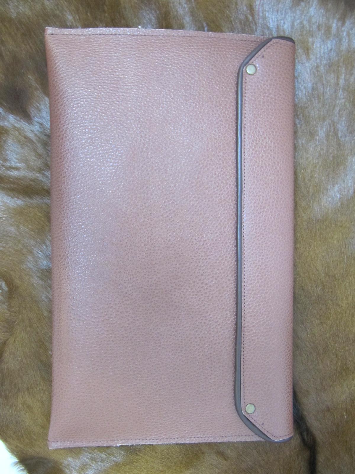 Large leather clutch bag