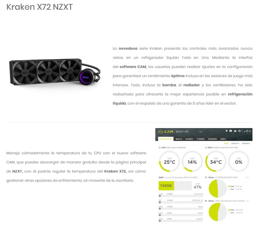 Liquido Kraken X72 NZXT 6jpg