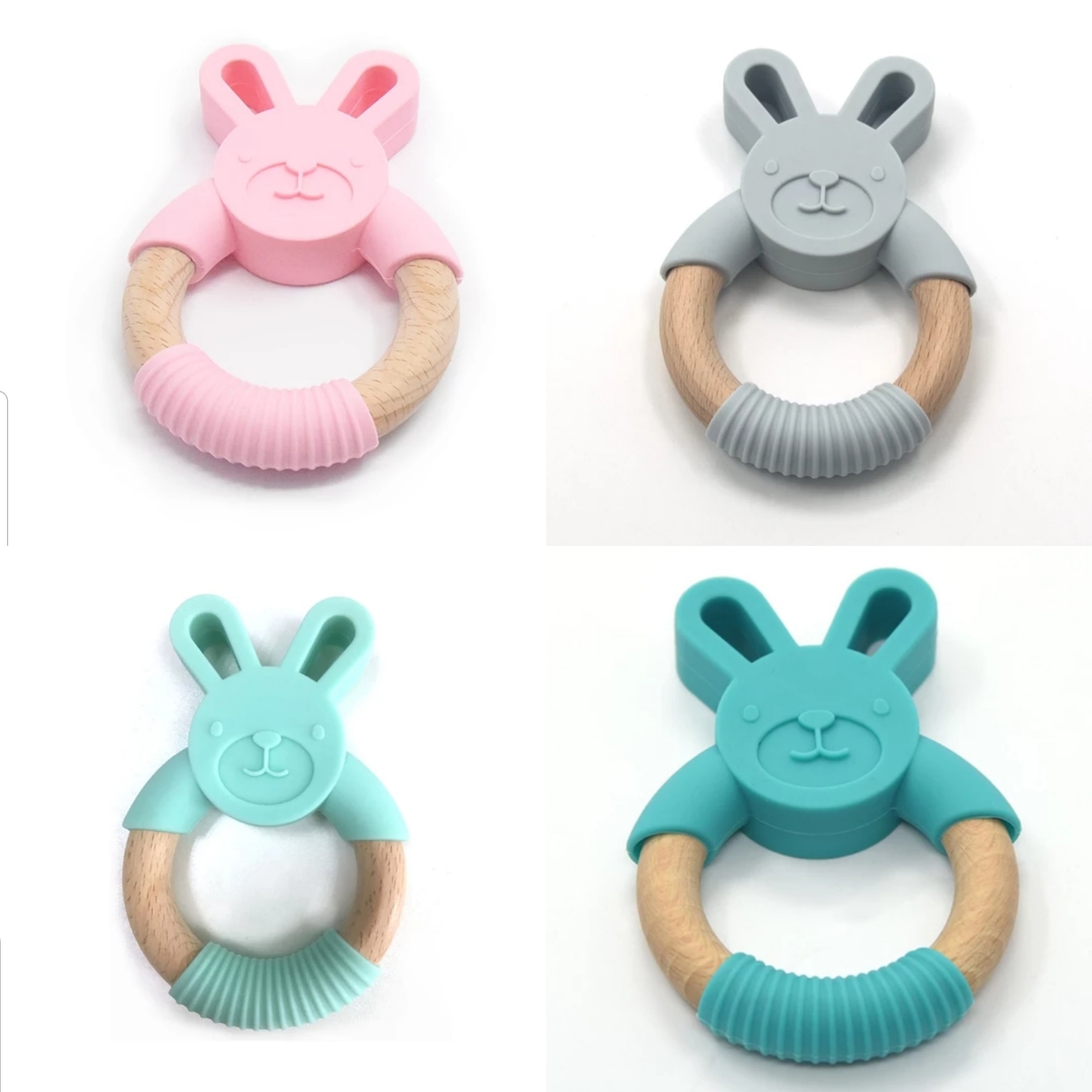 Beech wood and silicone teether