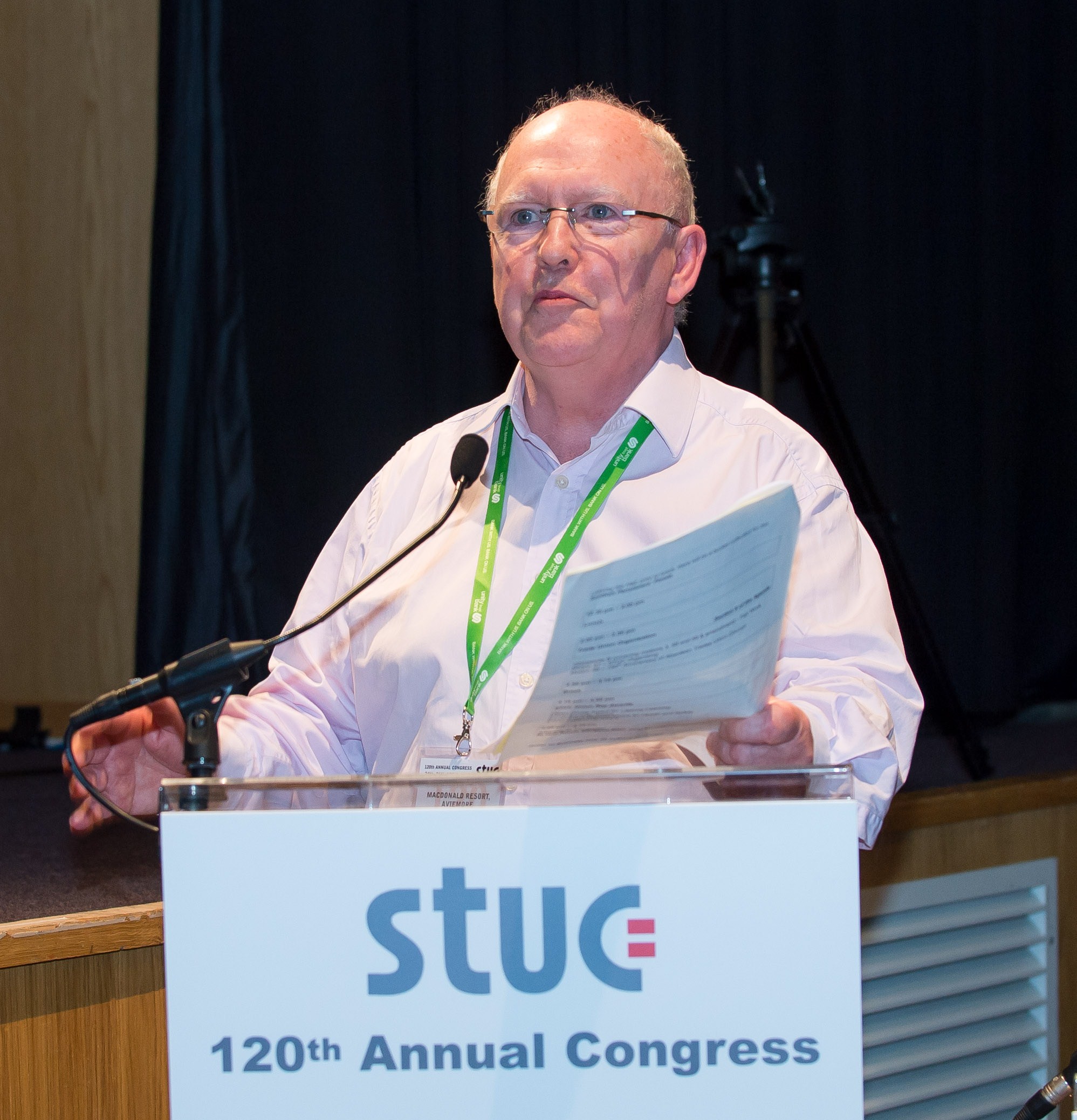 As part of the Musicians' Union delegation, Eddie speaks at the annual STUC conference