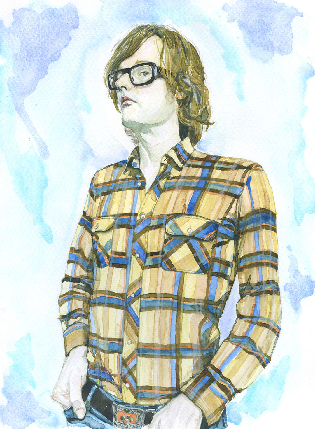 Portrait of Jarvis Cocker/Water Colour on Paper