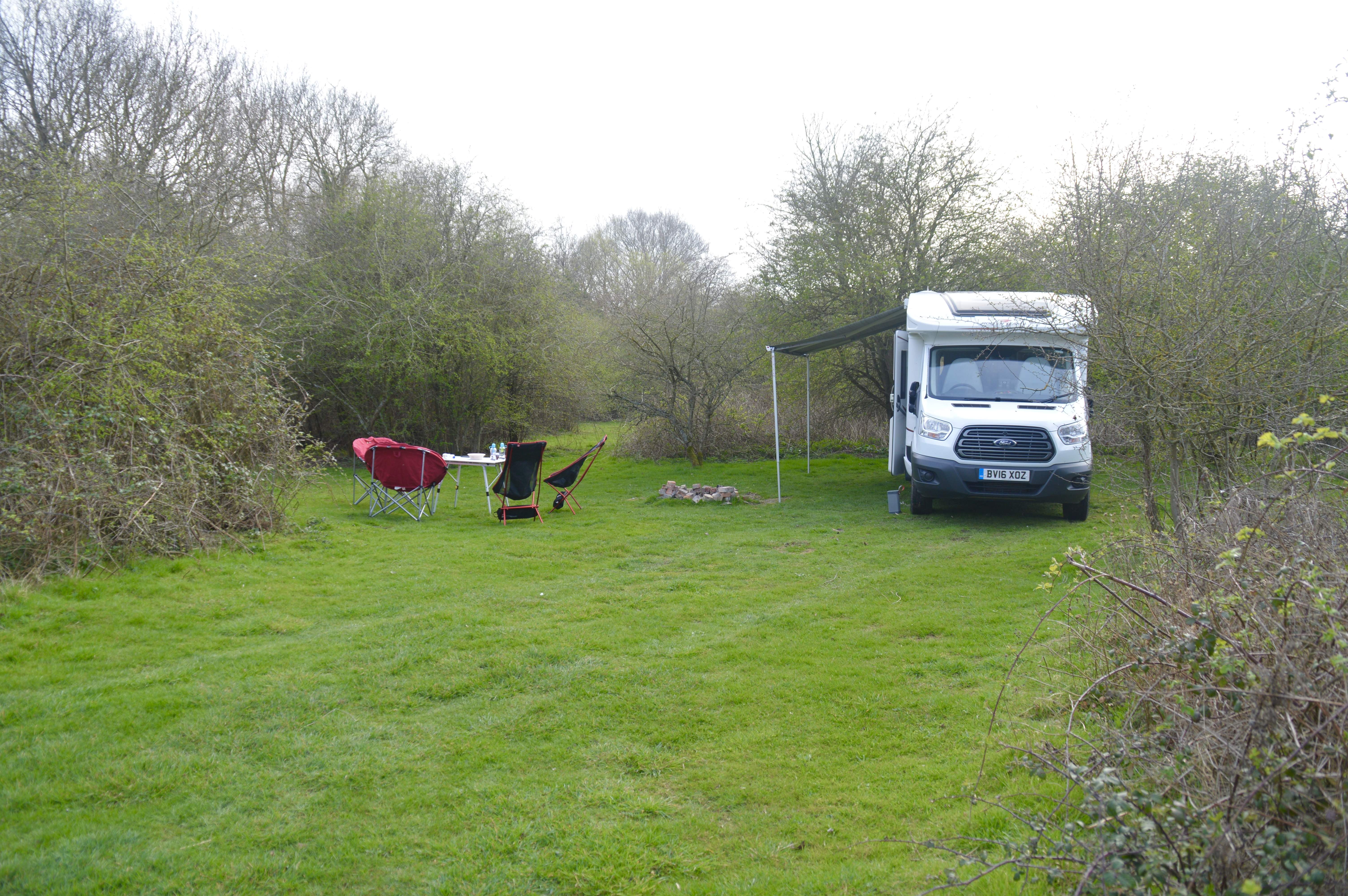 Our camping pitch at The Old Brickyard