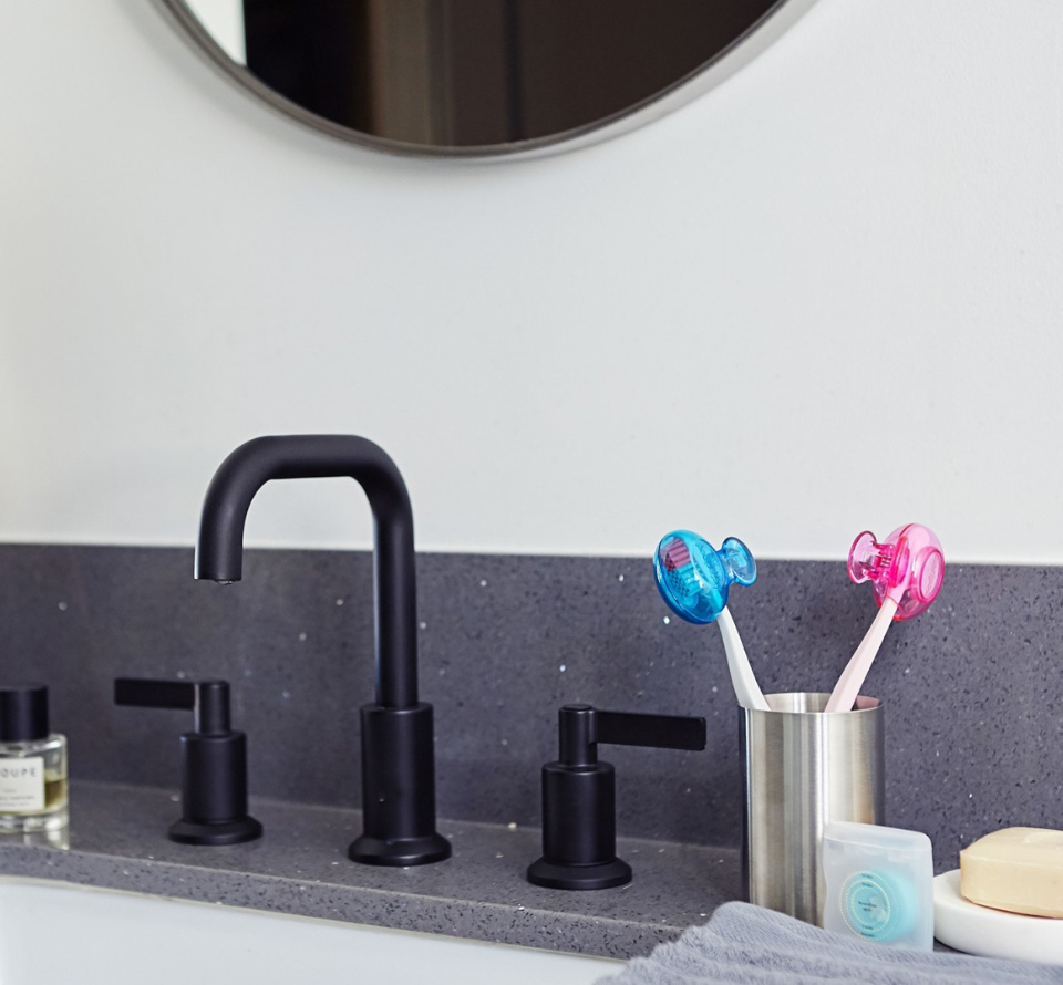 The steripod maintains clean toothbrushes with a proprietary travel clip