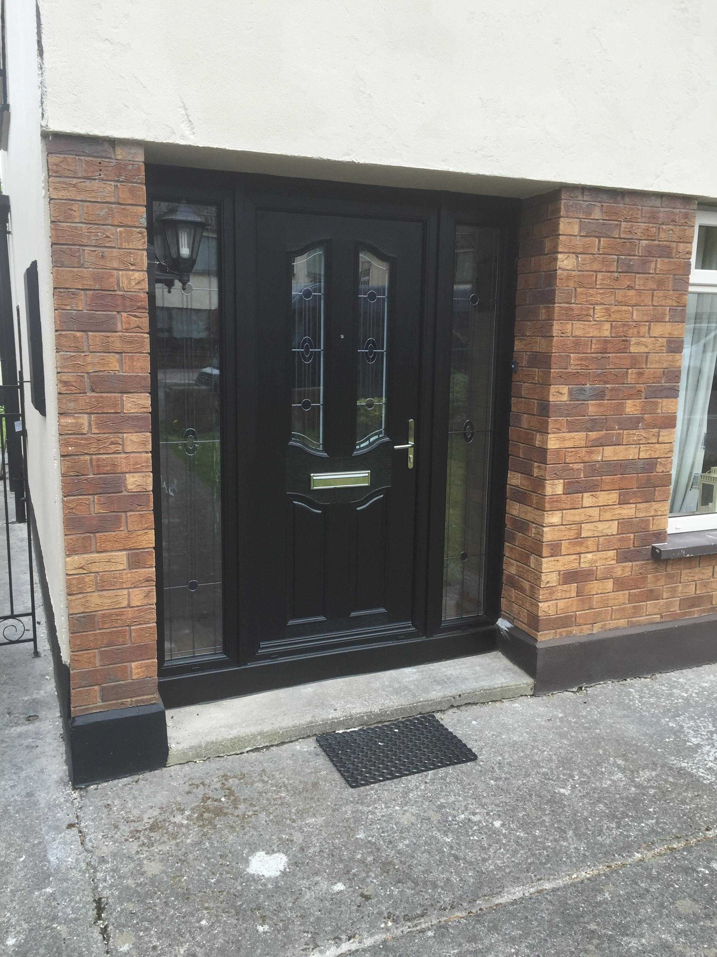 BLACK APEER APL2 COMPOSITE FRONT DOOR FITTED BY ASGARD WINDOWS IN DUBLIN.