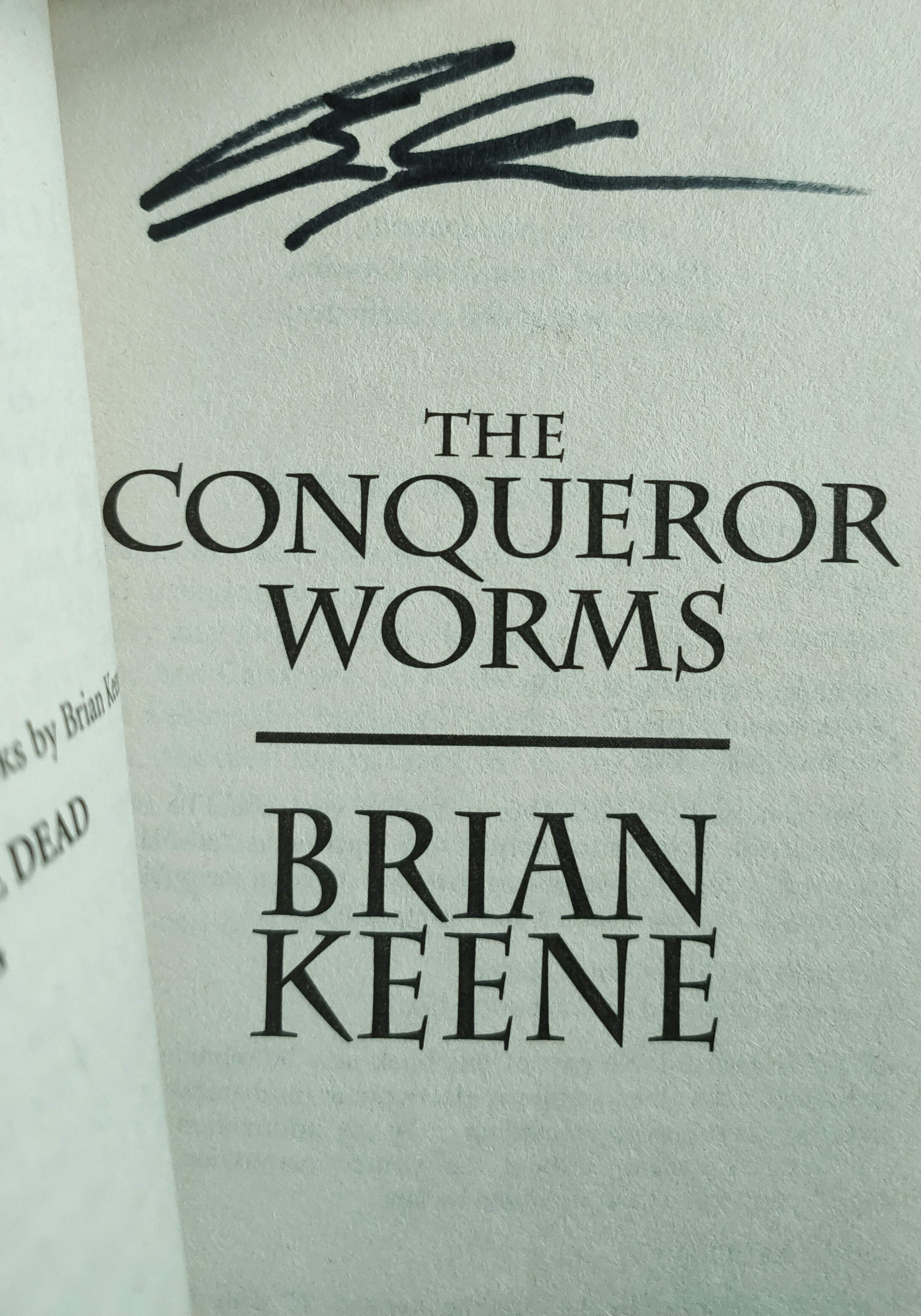 The Conqueror Worms Signed US PB