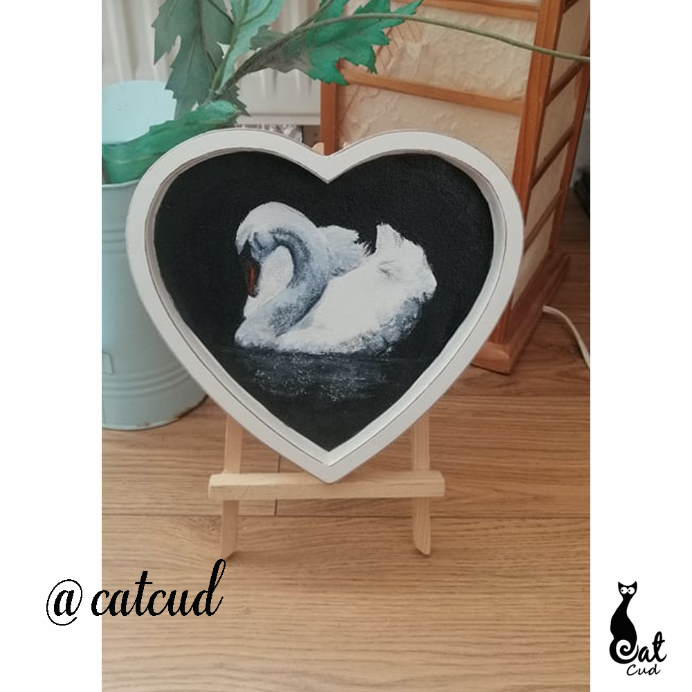 Heart framed Swan