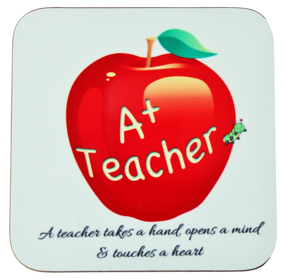 Teacher Cup Coaster  - 'A teacher takes a hand, opens a mind and touches a heart'