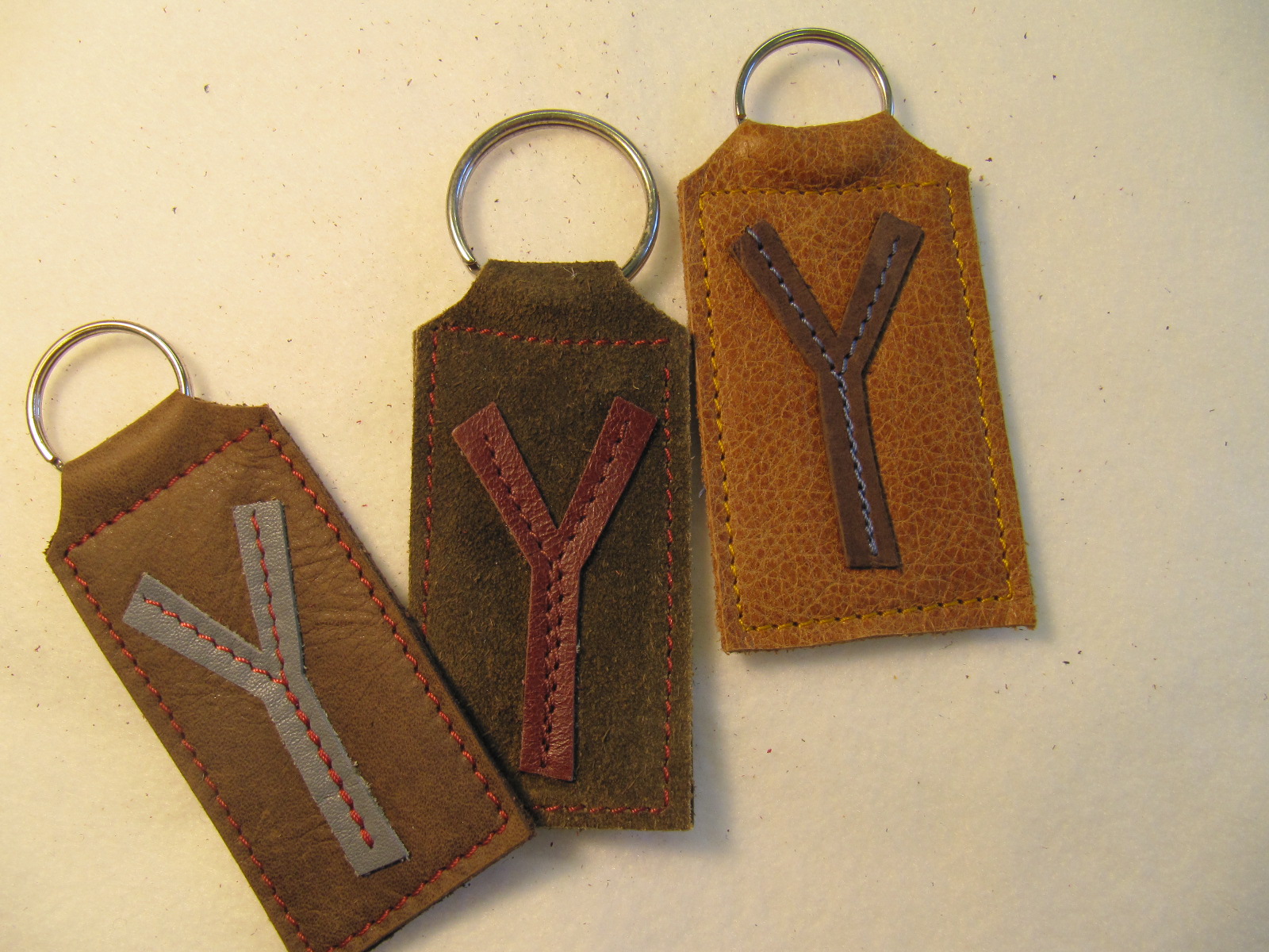 Initial leather key fobs  'Y'