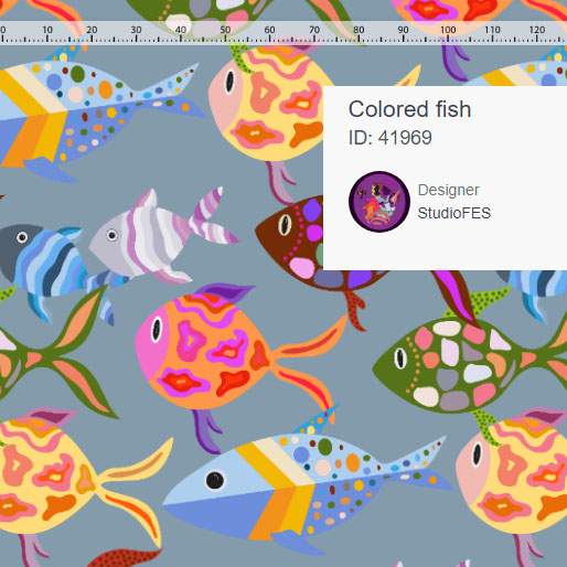Vissen patroon in kleurige grafische stijl
