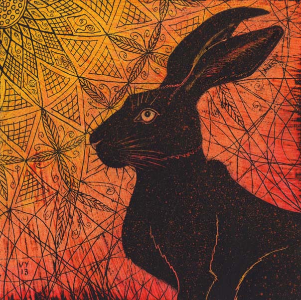 'Black Hare' A4 print