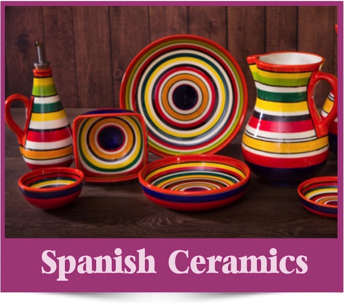 Spanish ceramics at Brambles Deli Kirkcudbright