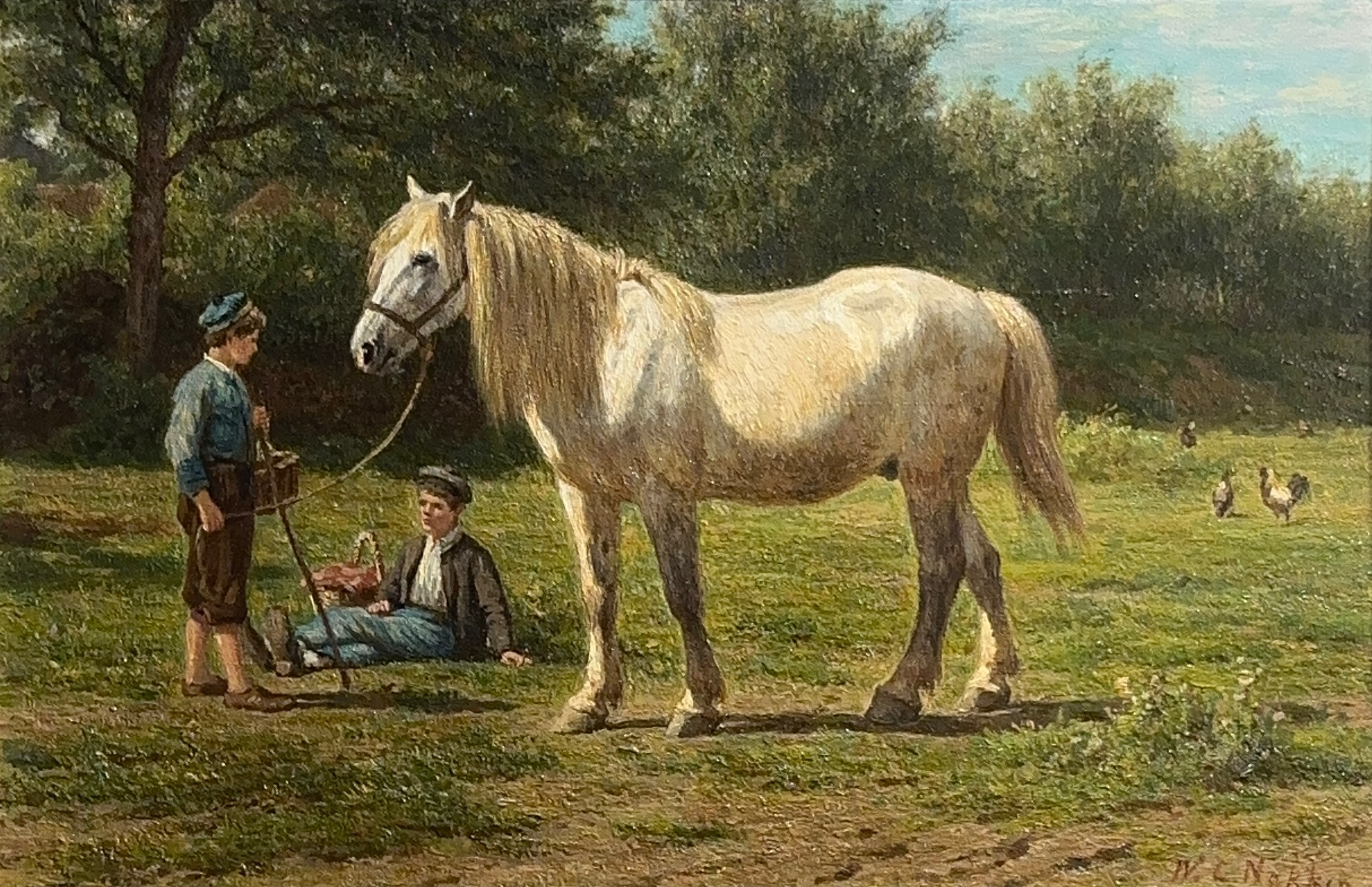 Fotoweergave schilderij 'De oude schimmel' van W.C. (Willem Karel) Nakken