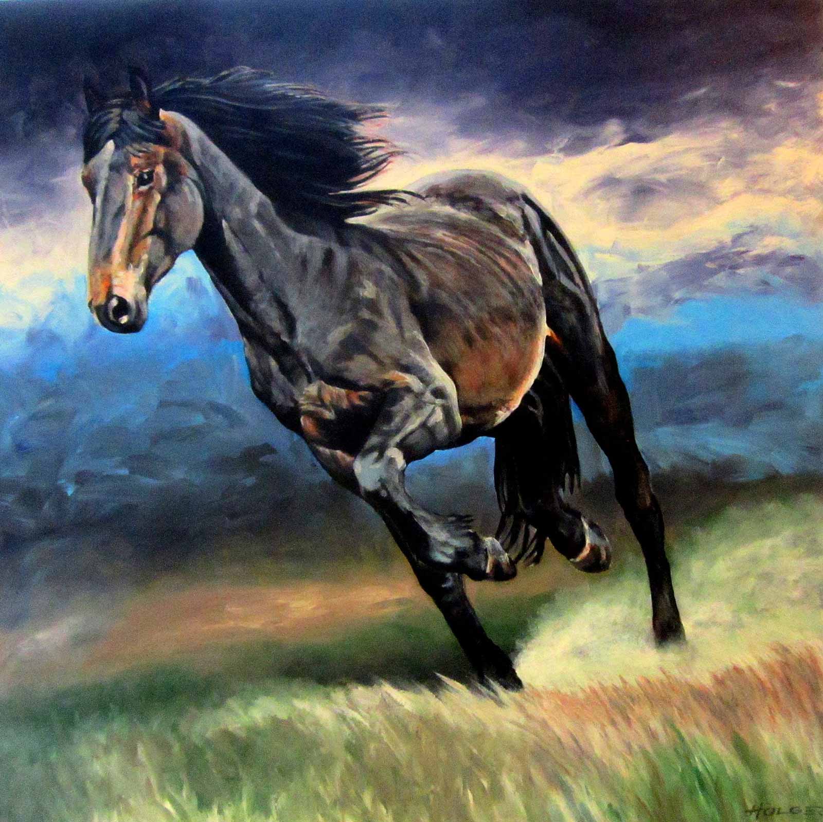 "Dark Horse", 36x36