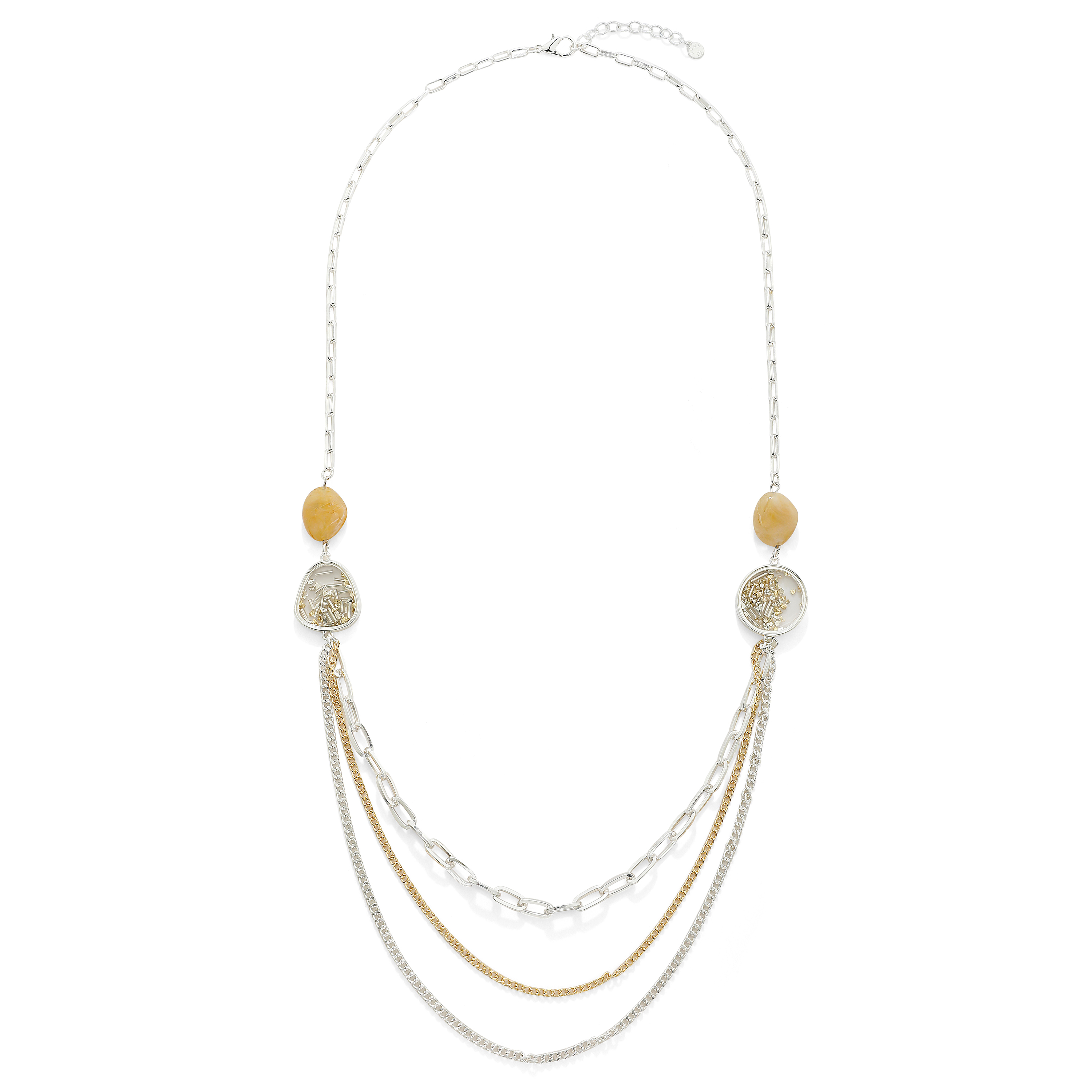 Long Gold/Silver Coloured window necklace