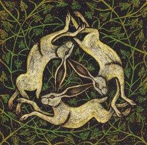 'Hare Trio' card