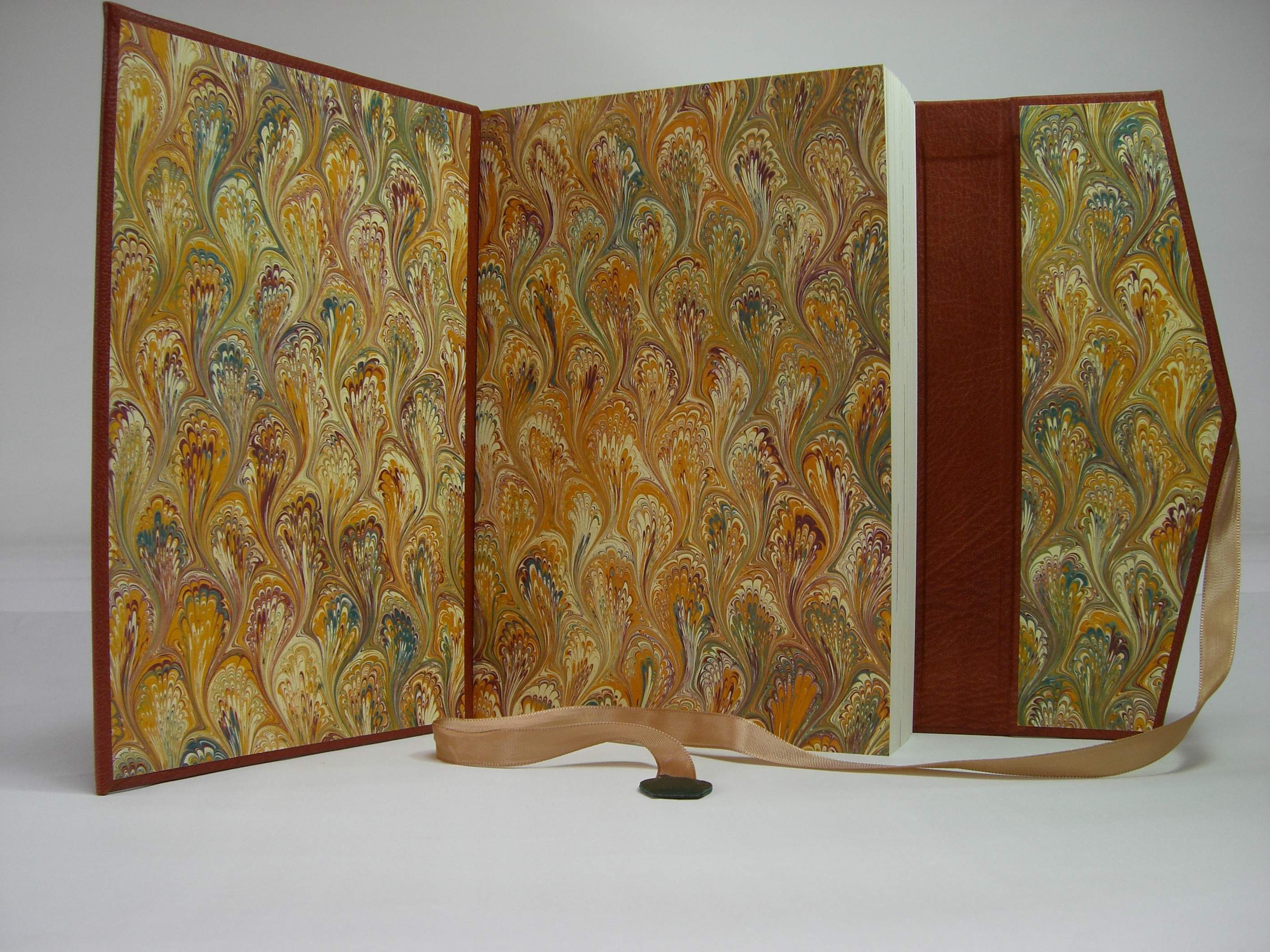 Marbled endpapers and flap detail