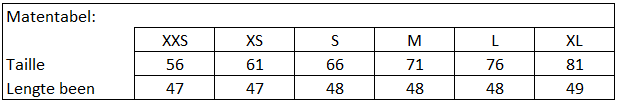 matentabel 3-4 Legging K942png