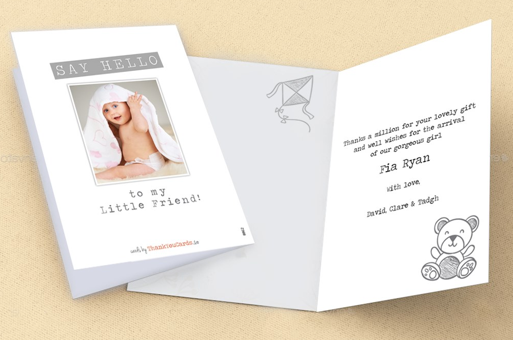 Sample baby thank you card wording and verse