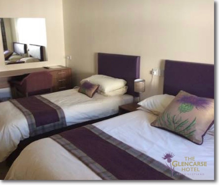 Comfortable guest rooms at The Glencarse Hotel near Perth, Scotland