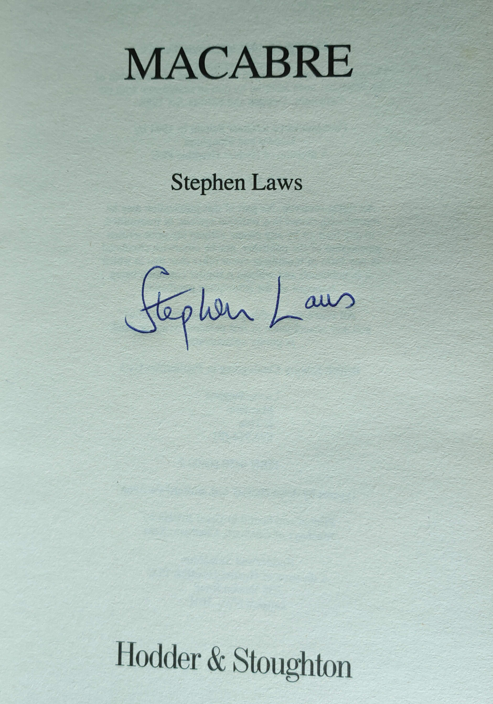 Macabre Signed UK First Edition