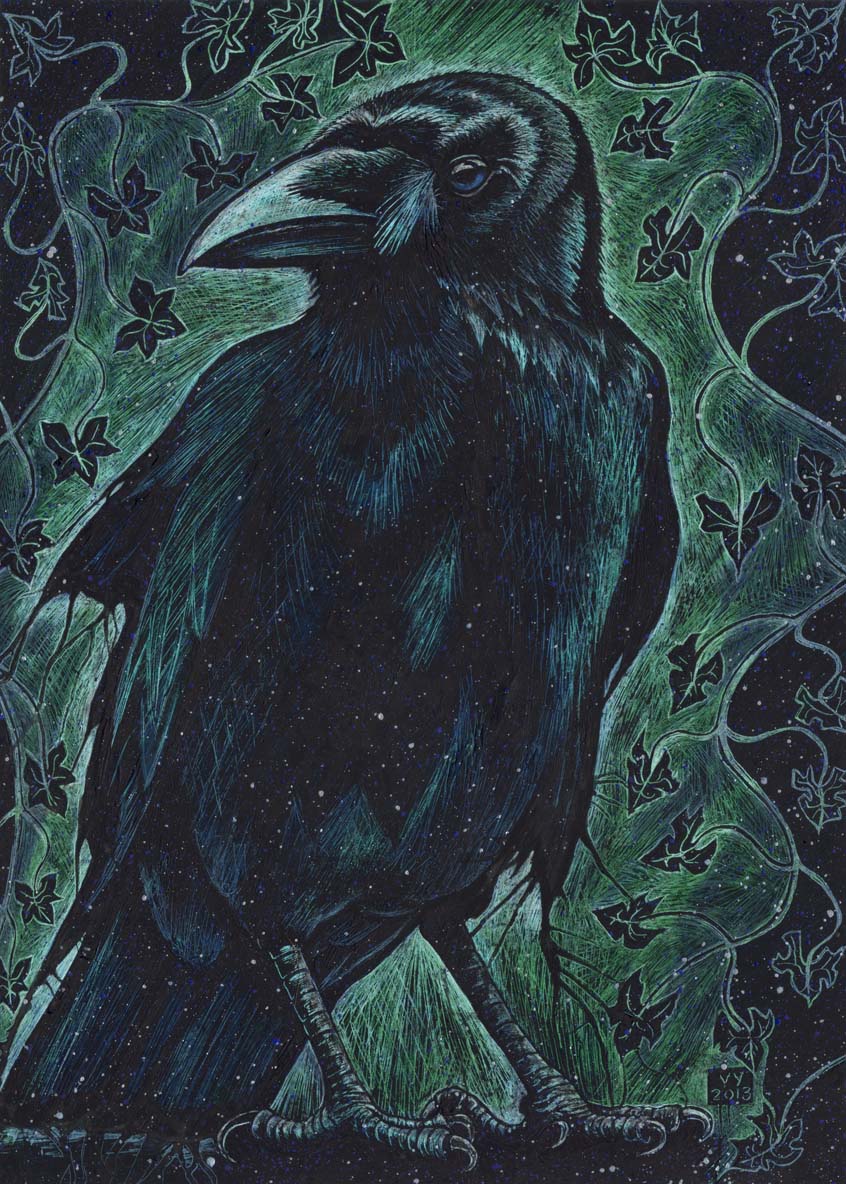 'Crow and Ivy' A4 print