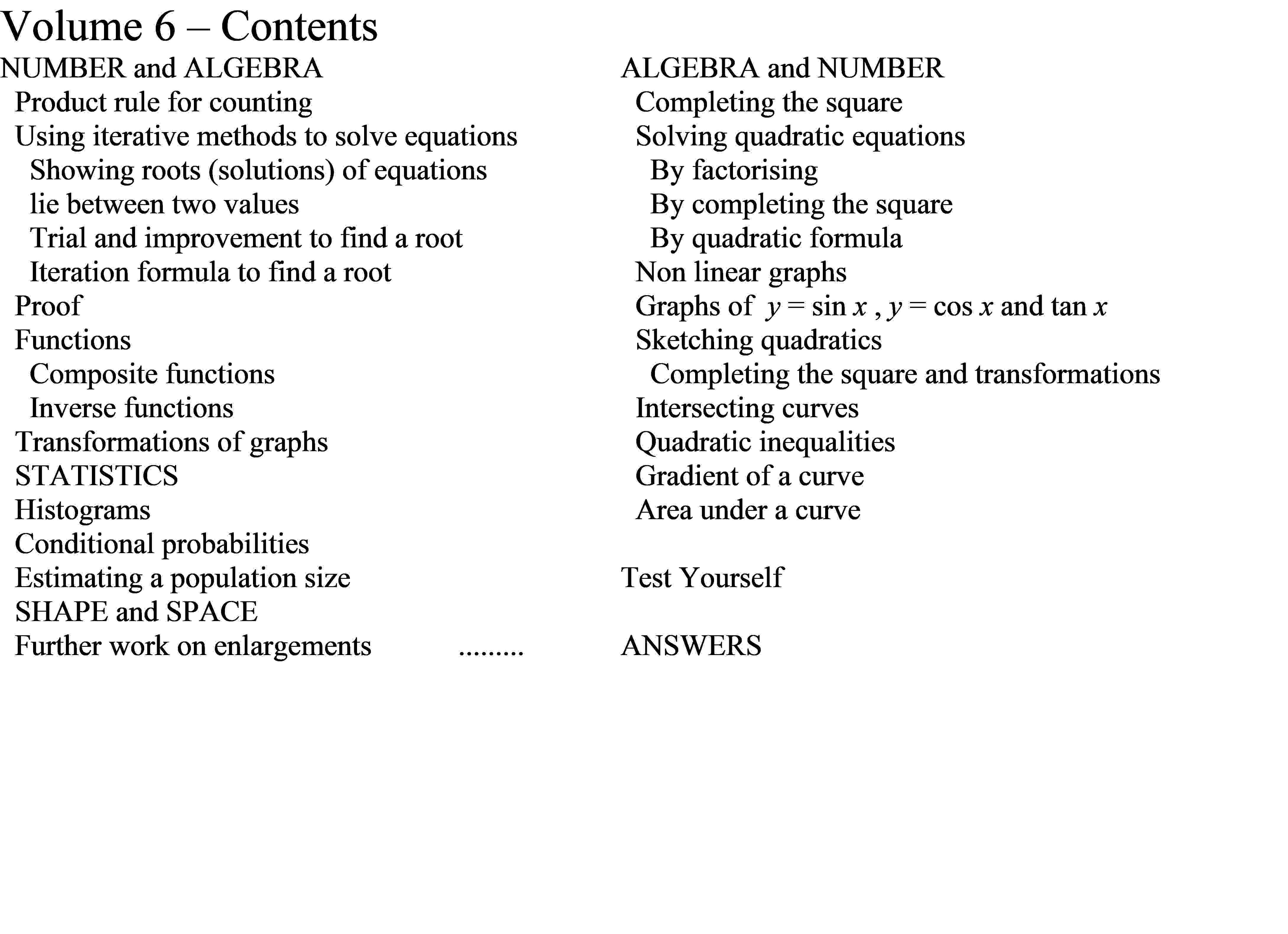 GCSE Mathematics Volume 6