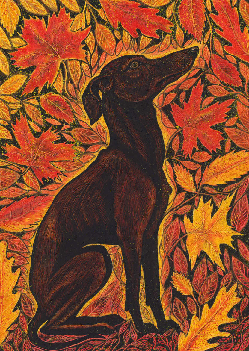 'Autumn Hound' A4 print