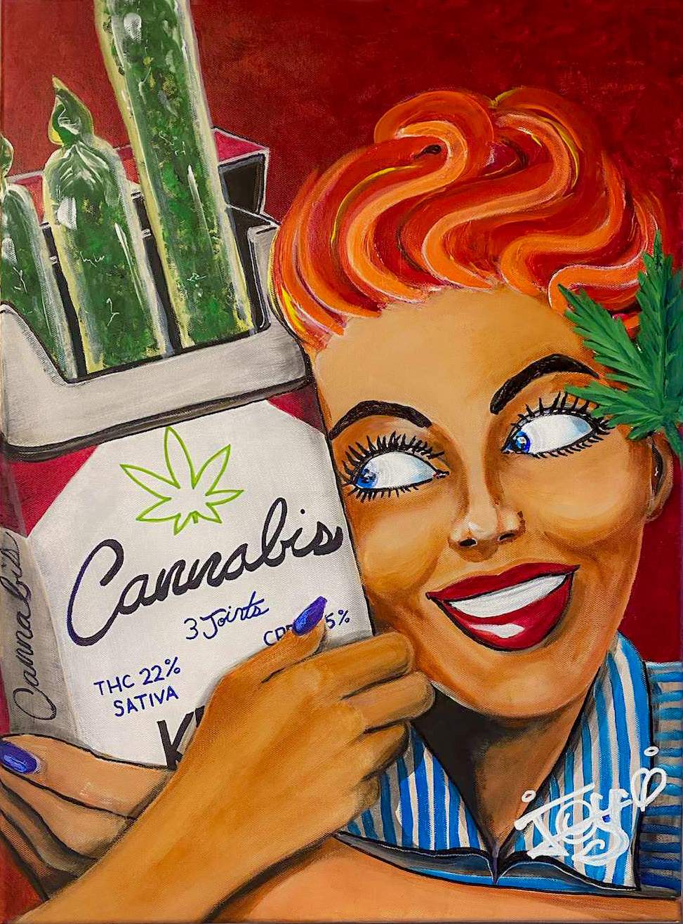 JOY Series: 18x24 Acrylic on canvas. Available to view at City Cannabis (146 Yonge St, TO)