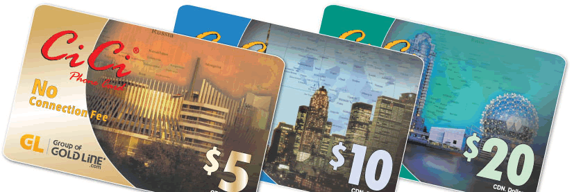 CiCi Calling Card $5, $10, $20 denominations
