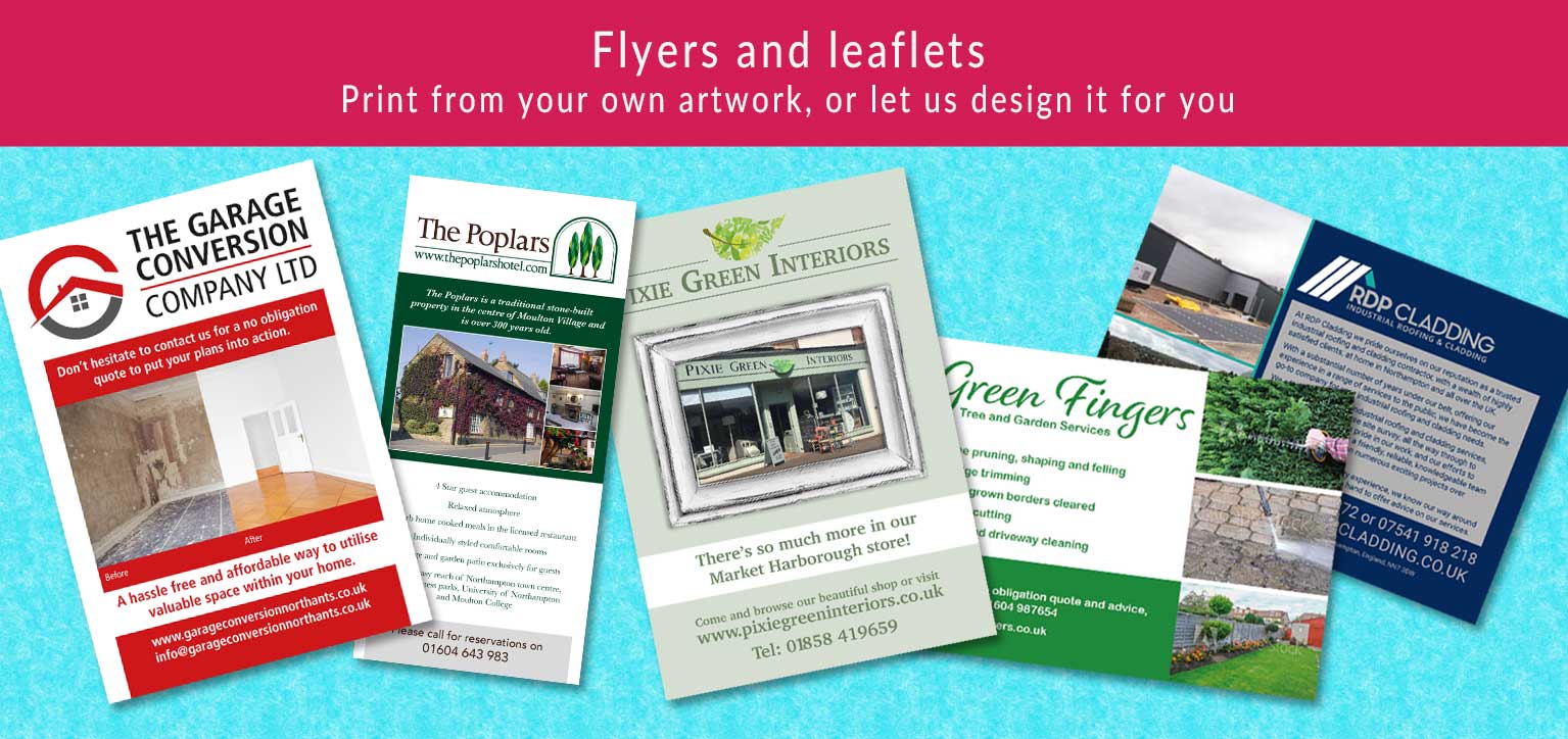 Print from your own artwork, or let us design a leaflet for you