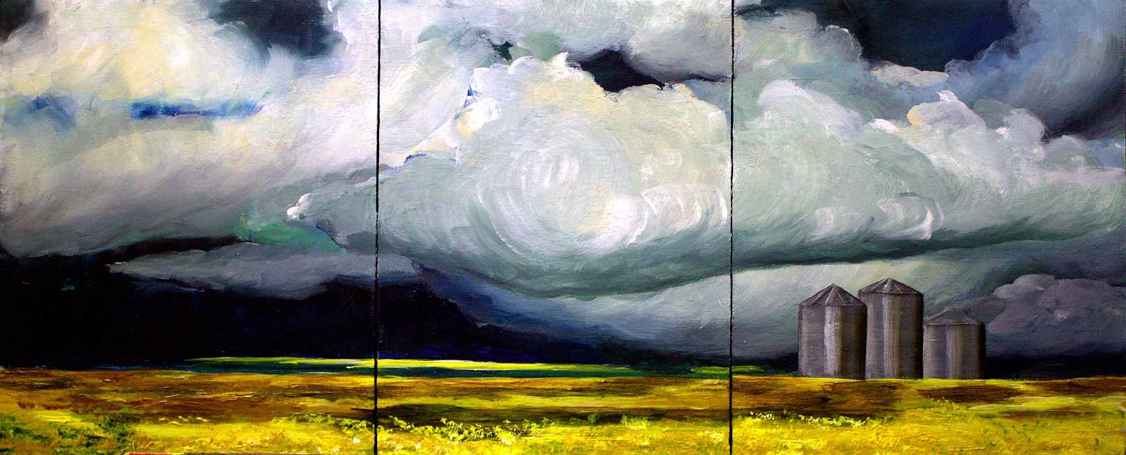 "Prairie Sky", Saskatchewan, 24x10 (tryptic)