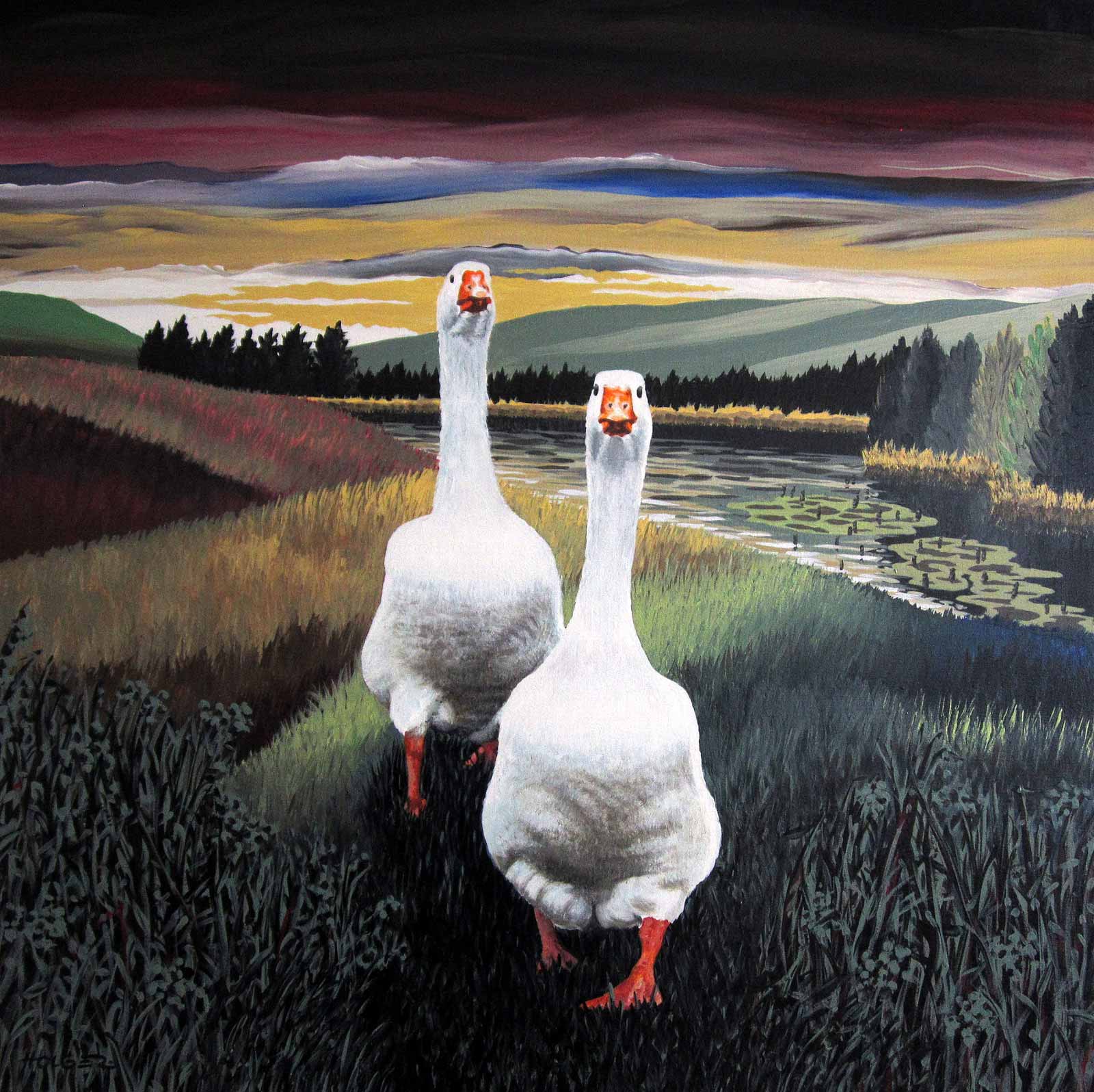"End of the Day - Geese", 32x32