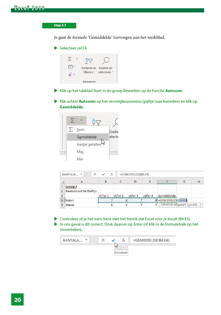 Excel 2019 Basistraining 1 Oriënterende en Lerende gebruiker