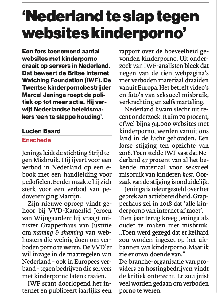 Tubantia 27052020 Nederland te slap tegen websites kinderpornopng
