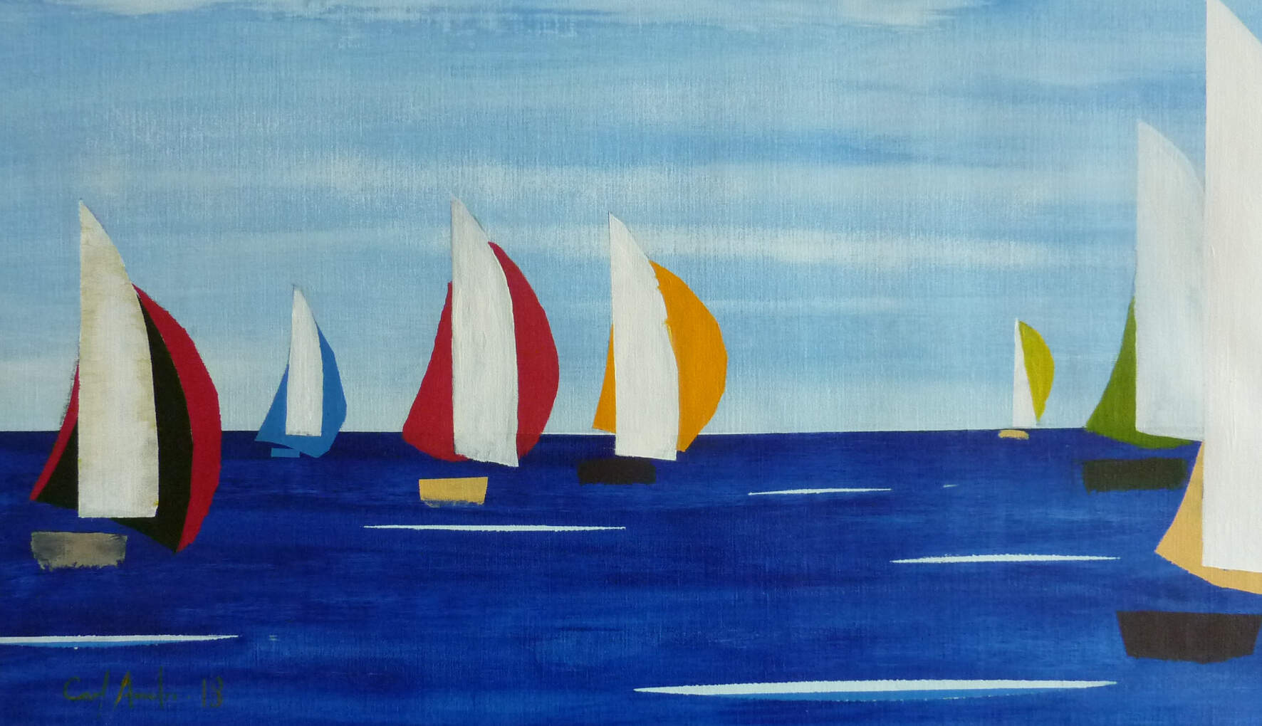 Blå regatta, akryl