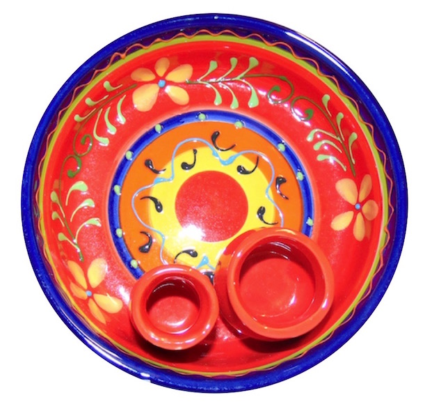 Classic Spanish Orange Flower Olive Bowl