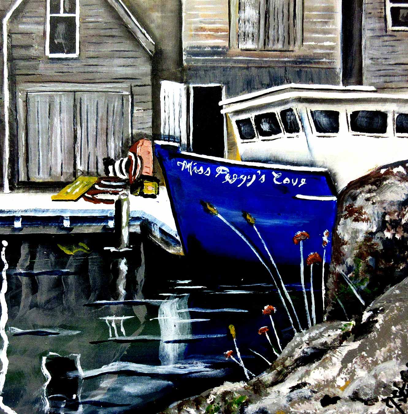 "Anchored", Nova Scotia, 10x10