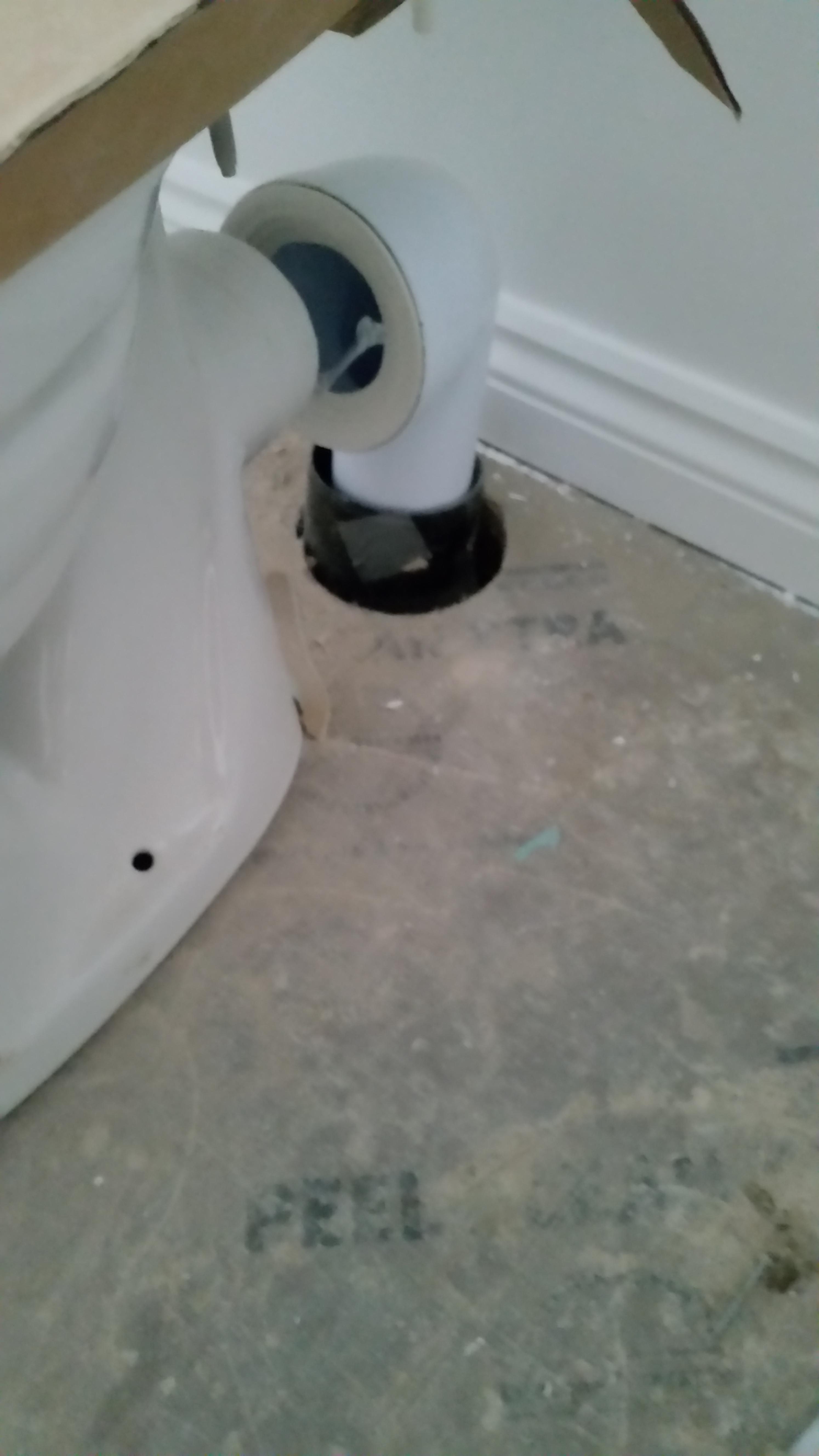 Fit the toilet corectly and fill the trap with water and fill the gap in the floor.