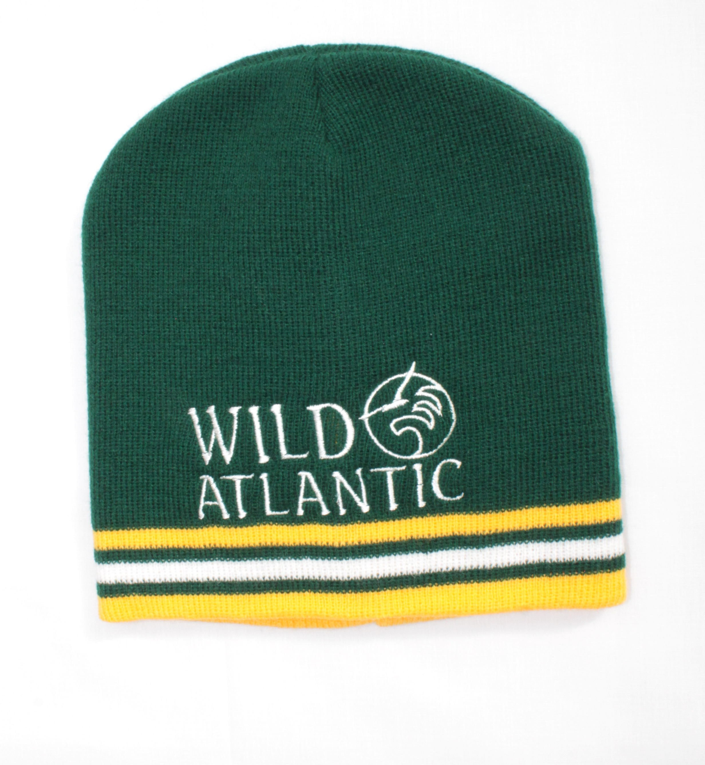Wool Cap - Bottle Green/White/Gold