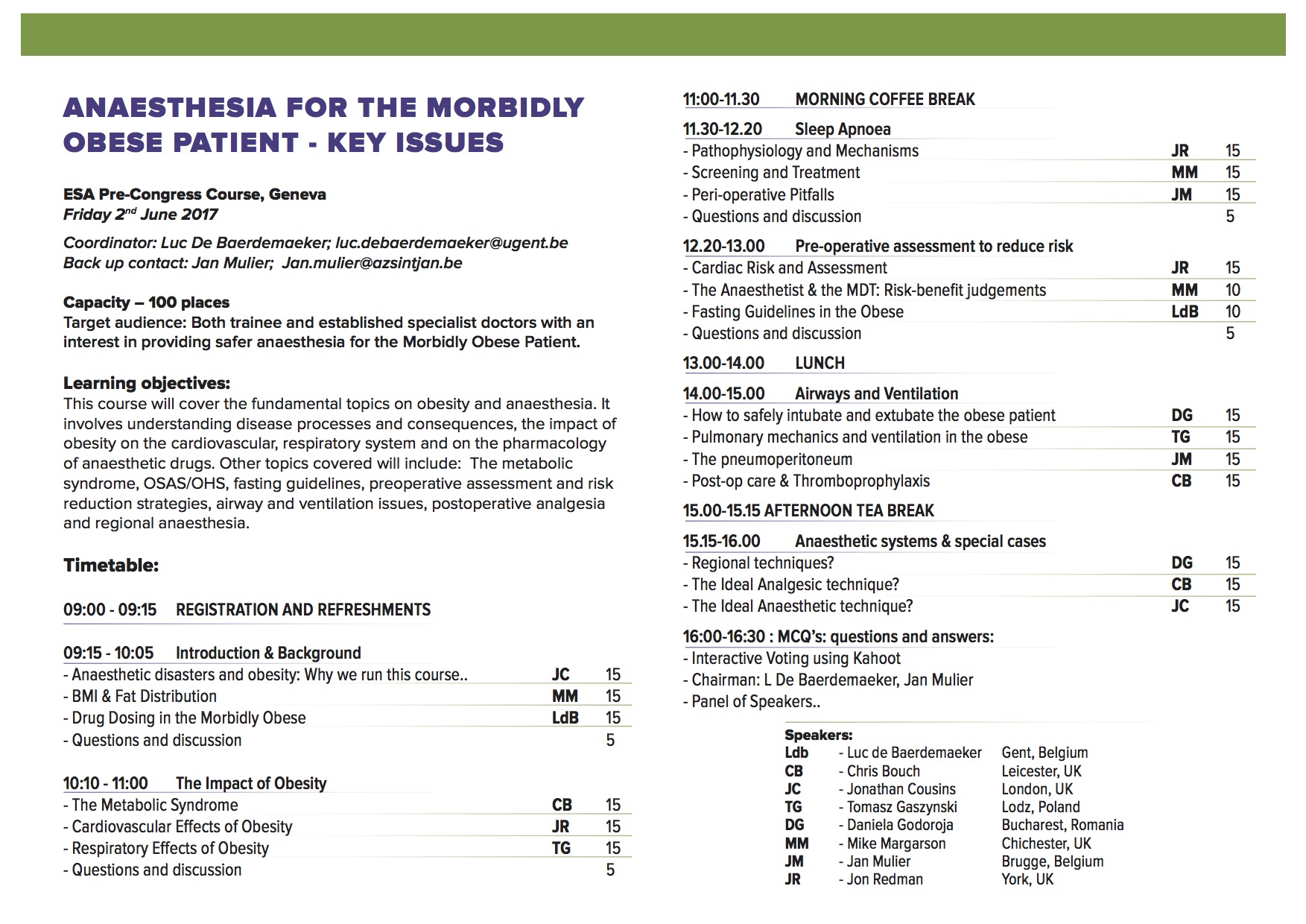 Society For Obesity And Bariatric Anaesthesia 