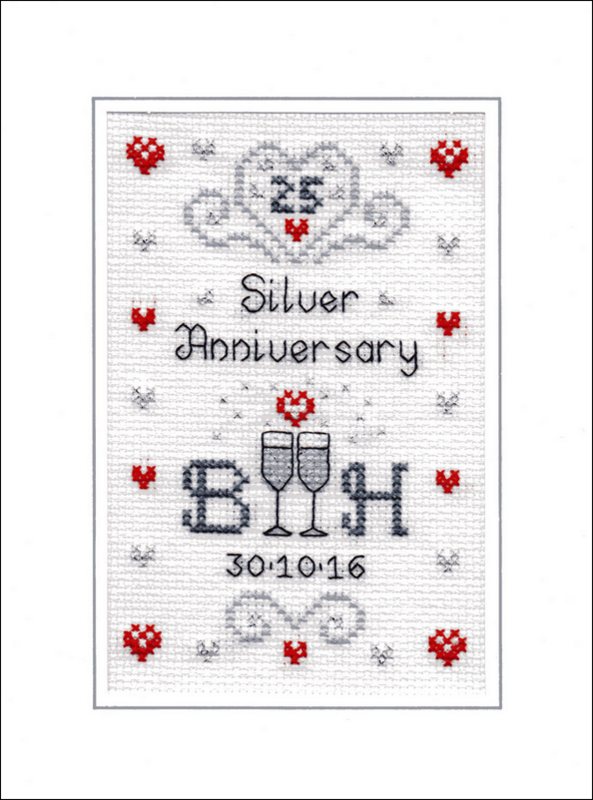 Felice 50th Compleanno Cross Stitch CARD KIT 