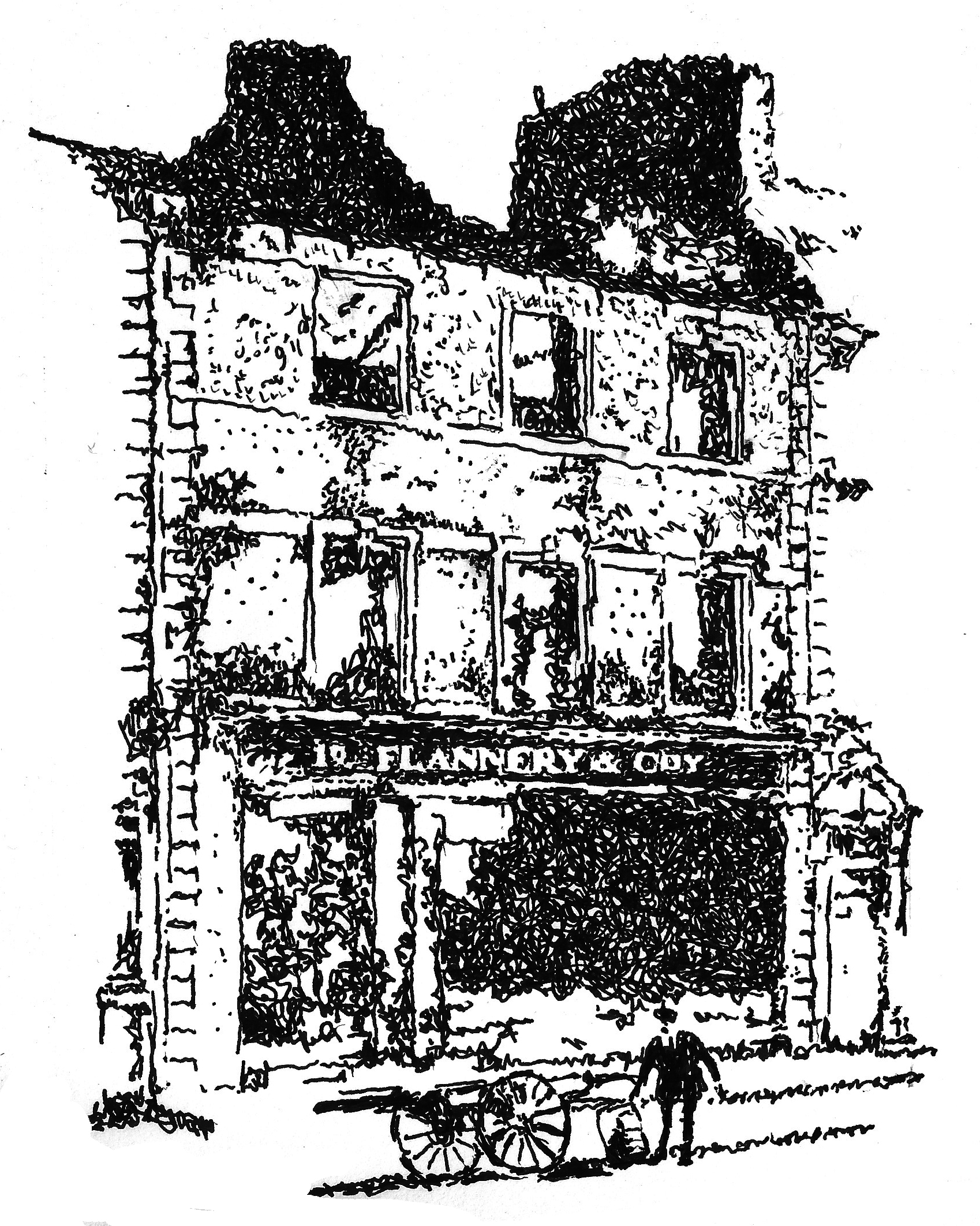 Flannery's General Store, Nenagh, was destroyed during the burning of Nenagh in November 1920.
