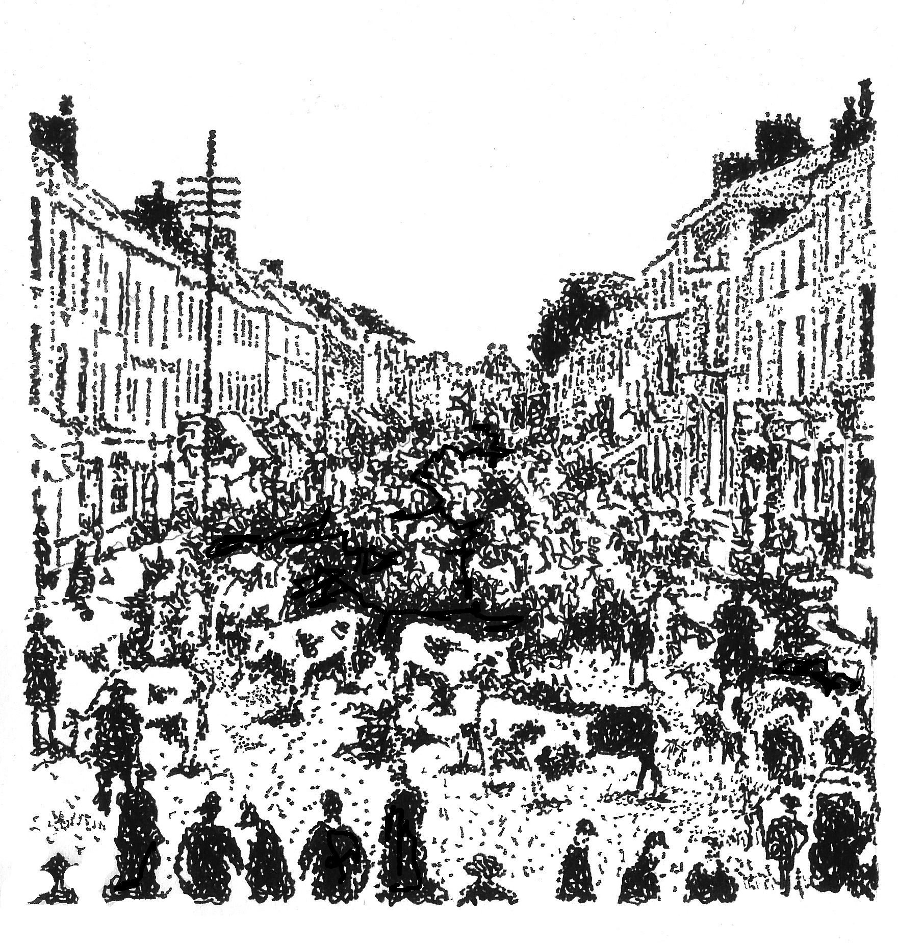 Markets such as the one depicted here were banned due to the ongoing tumult during 1920 and 1921.