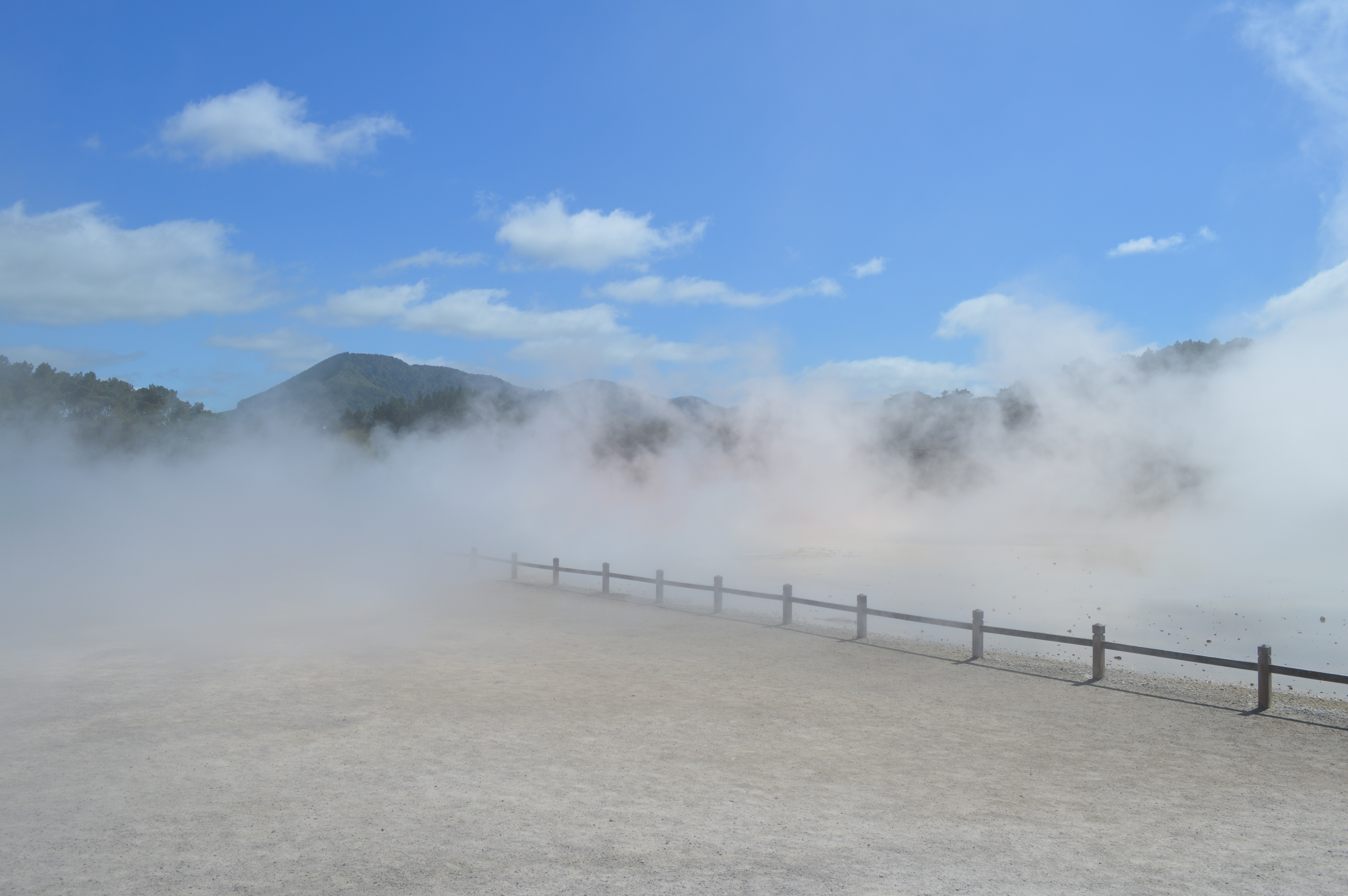 Capturing the steam rising across the array of colours created by the thermal pools