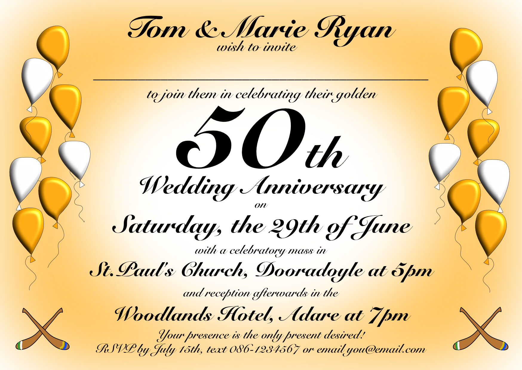 50th wedding anniversary invite