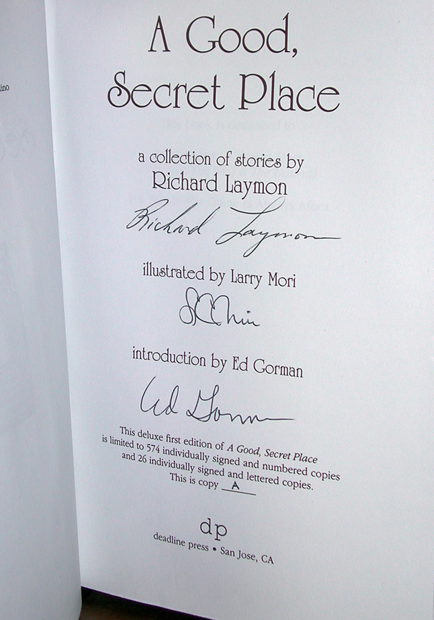 A Good Secret Place Signed Lettered Edition